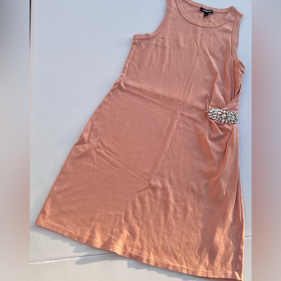 Express Peach Sleeveless Dress with Embellishment - Picture 1 of 5